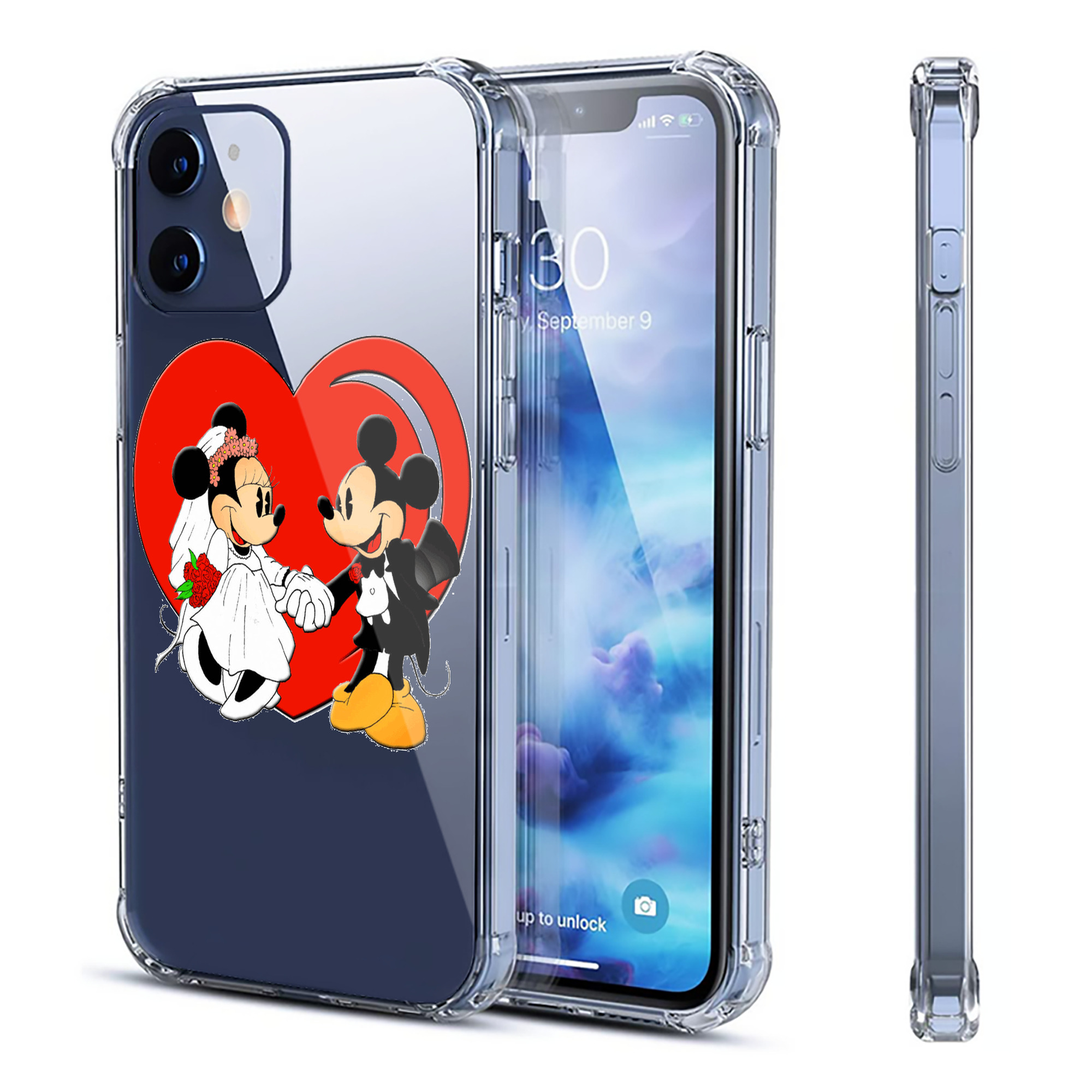 （画像用） ミッキーマウス Mickey Mouse 【iPhone 12シリーズ対応】透明スマホケース（クリアソフトケース）